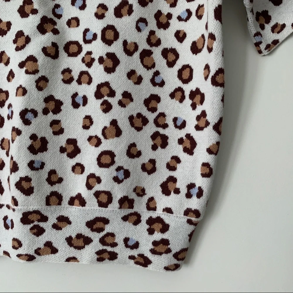 NWT Ann Taylor Sweater Tee Leopard Print Boatneck - Picture 6 of 10